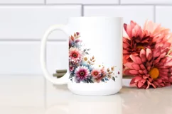 Vibrant Abstract with Small Gerbera and Gold PNG Product Image 2