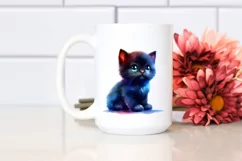 Cute Baby Black Cat in Style PNG Product Image 2