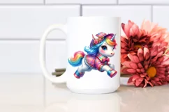 Cute Baby Unicorn Running Dressed PNG Product Image 2