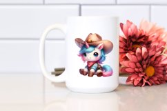 Cute Baby Unicorn Cowboy in Watercolor Product Image 2