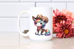 Cute Baby Unicorn Cowboy Clipart Product Image 2