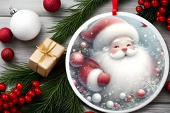 Pastel Santa Christmas Sticker Sublimation PNG Product Image 2