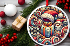 Round Christmass Ornament PNG Product Image 2