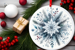 Round Christmass Ornament PNG Product Image 2