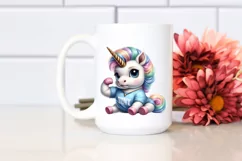 Cute Baby Unicorn as Johny Bravo | Clipart Product Image 2