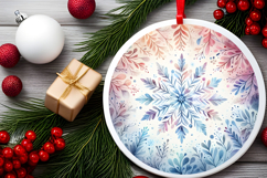 Round Christmass Ornament PNG Product Image 2