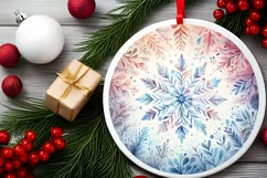 Round Christmas Ornament Sublimation|Clipart Product Image 2