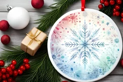 Round Christmas Ornament Sublimation|Clipart Product Image 2