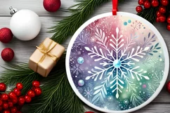 Round Christmas Ornament Sublimation|Clipart Product Image 2