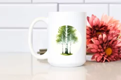 Birch Watercolor Low Detail Clipart Product Image 2