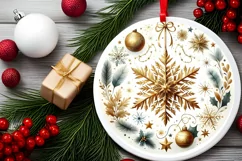 Round Christmas Ornament Sublimation|Clipart Product Image 2
