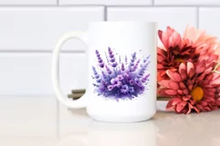 A Glossy Lavender Clipart with Watercolor Splash Product Image 2