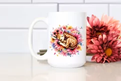 Colorful Giraffe Flower Watercolor Sleeping | Clipart Product Image 2