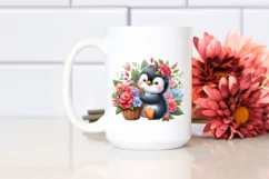 Detailed Cute Baby Penguin with Flowers Product Image 2