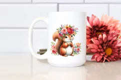 Colorful Flower Crown Squirrel | Sublimation | Clipart Product Image 2