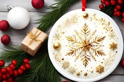 Round Christmas Ornament Sublimation|Clipart Product Image 2