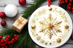 Round Christmas Ornament Sublimation|Clipart Product Image 2