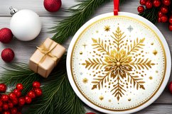Round Christmas Ornament Sublimation|Clipart Product Image 2