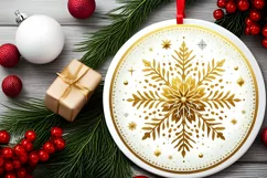 Round Christmas Ornament Sublimation|Clipart Product Image 2