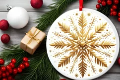 Round Christmas Ornament Sublimation|Clipart Product Image 2
