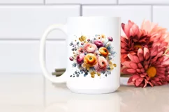 Vibrant Bouquet Gold Foil | Sublimation Clipart Product Image 2