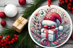 Round Christmas Ornament Sublimation|Clipart Product Image 2