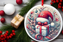 Round Christmass Ornament PNG Product Image 2