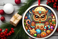 Round Christmas Ornament Sublimation|Clipart Product Image 2