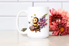 Baby Bee with Foxglove Bouquet | Sublimation | Clipart Product Image 2