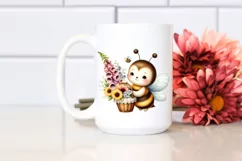 Baby Bee with Foxglove Bouquet | Sublimation | Clipart Product Image 2