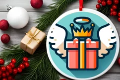 Round Christmas Ornament Sublimation|Clipart Product Image 2