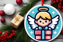 Round Christmas Ornament Sublimation|Clipart Product Image 1
