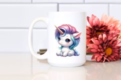 Cool Haircut Baby Unicorn | Watercolor Product Image 2