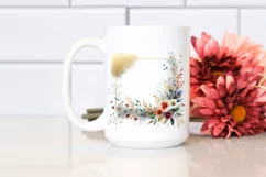Abstract Gold Foil Wild Flowers | Sublimation | Clipart Product Image 2