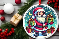 Round Christmas Ornament Sublimation|Clipart Product Image 2
