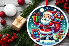 Round Christmas Ornament Sublimation|Clipart Product Image 2