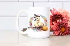 Colorful Baby Swan Broom | Sublimation | Clipart Product Image 2
