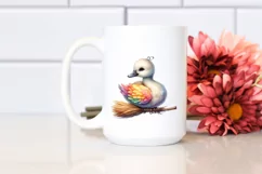 Colorful Baby Swan Broom | Sublimation | Clipart Product Image 2