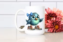 Watercolor Bird with Bow and Shoes Product Image 2