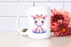 Vibrant Watercolor Pastel Giraffe | Clipart Product Image 1