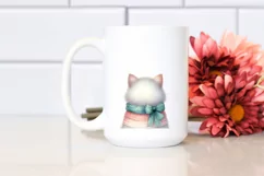 Pastel Colors Cat with Christmass Decorations, PNG Product Image 2