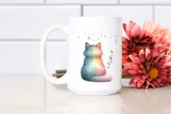 Pastel Colors Cat with Christmass Decorations, PNG Product Image 2