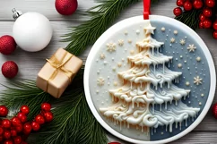 3D Marzipan Christmas Tree Sublimation PNG Product Image 2