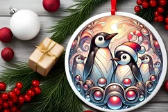 Round Christmas Ornament Sublimation|Clipart Product Image 1