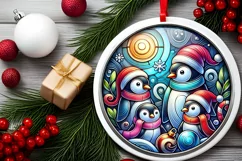 Round Christmas Ornament Sublimation|Clipart Product Image 1