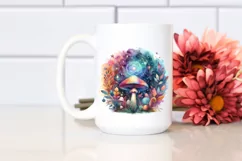 colorful Magical Aster Mushroom | Sublimation | Clipart Product Image 2