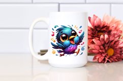 colorful Baby Blackbird Dancing Clipart Product Image 2