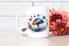 Colorful Magical Celestial Astral Mushroom PNG Product Image 2