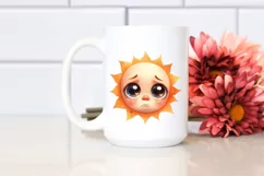 Watercolor Funny Baby Face PNG Product Image 2