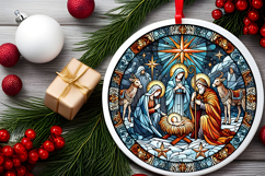 Round Christmass Ornament PNG Product Image 2